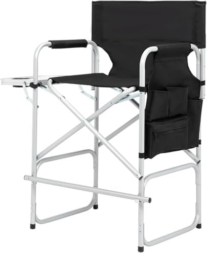 Professioneller tragbarer Make-up-Künstlerstuhl mit Aufbewahrungstasche und Fußstütze, robuster Regiestuhl für Veranstaltungen im Freien und Camping