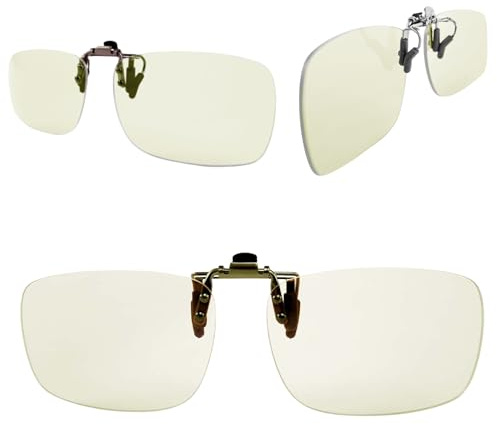 NOBLUE - Sur-Lunettes Anti Lumière Bleue - Filtre 40% Lumière Bleue - Protection - Accessoire Bureau Travail - Blue Light Glasses - Unisexe Clip Sur-lunettes - Rectangulaire