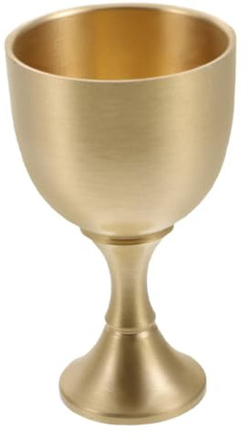 Alipis Calice Vintage Doré de Gobelet à Vin Calice Médiéval Verre à Liqueur pour Communion Usage Cérémonial