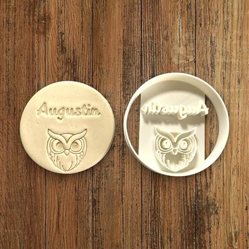 ELACE Emporte Pièce Hibou à personnaliser avec prénom - Moule Biscuit Emporte Piece Enfant pour Biscuits, Gâteaux- Idéal pour Cadeau, Enfants Dimension 7x1.5cm