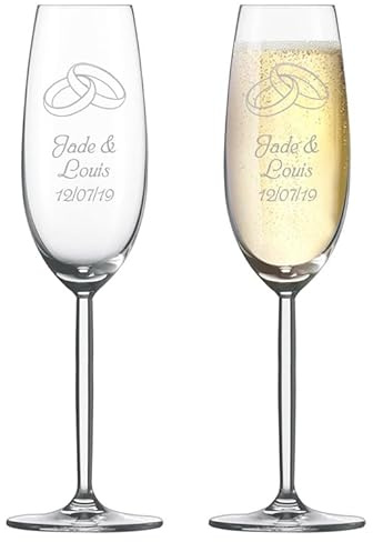 Générique La Flute Gravée Luxe avec Motif, x1 Flûte à Champagne Personnalisée, 21cl