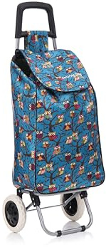 37 Litre Folding Large Lightweight Shopping Trolley, Hard Wearing & Foldaway for Easy Storage, Large Shopping Trolley on 2 Wheels Shopping Cart