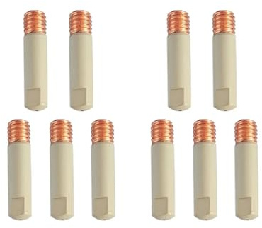 Jingyingtt Consumibles de soldadura MIG, nueva punta de contacto antiadherente con revestimiento protector de 0,8/1,0/1,2 mm, boquilla sin aire protectora for MIG 15AK, 5/10 piezas, accesorios de sold