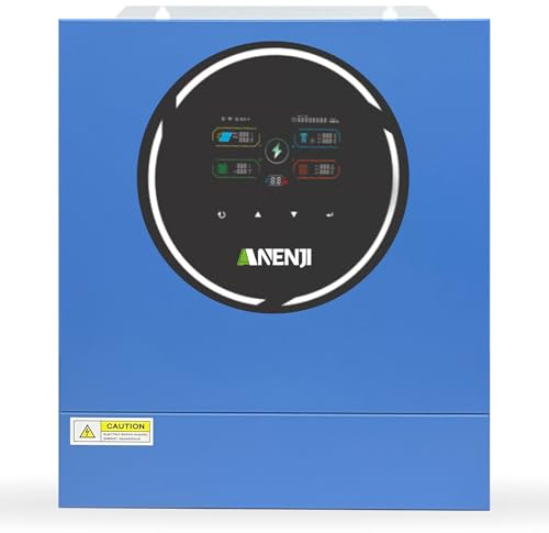 Aninerel 4,2kW Hybrid-Wechselrichter 24Vdc zu 230Vac, Integriertes WiFi-Modul, 2 AC-Ausgänge,PV 60-500Vdc,Off Grid Reine Sinus Welle Solar Wechselrichter 100A MPPT Für Bleisäure-und Lithium-Batterien