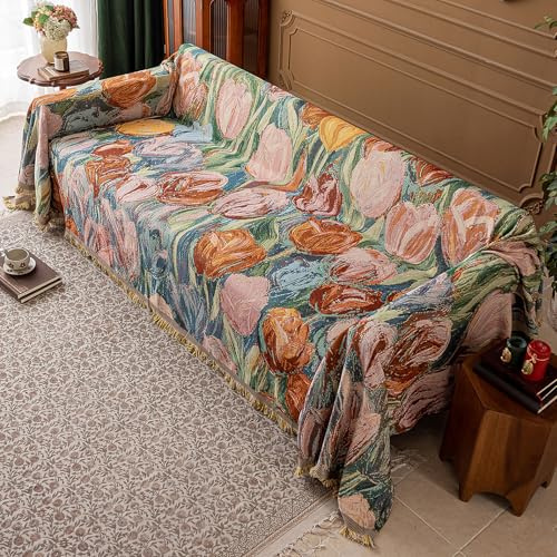 DeepDream Sofa Überzug 1/2/3/4 Sitzer, Chenille Sofaüberwurf Waschbar L Form Sektionssofa, Couch Überzug Sofa Überwurfdecke Futonbezug für Haustiere Kinder, 180 x 300cm, D 02