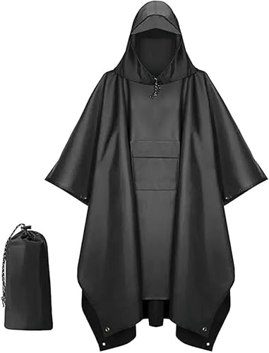 GDJIAJT Oxford 210T Poncho antipioggia impermeabile impermeabile per uomo poncho per festival, bicicletta e trekking, 3 in 1, impermeabile con cappuccio da campeggio