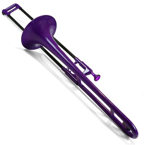 Trombón De Metal Trombón De Plástico Colorido Para Principiantes Instrumento De Viento Metal Tenor En Si Bemol Para Practicar(Purple)