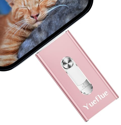 Sin App Yueflue 3 en 1 Pendrive 256 GB para lPhone/lPad/Android/PC y Tablet