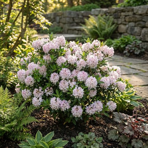 Bloomique - Lot de 2 - Rhododendron Bloombux rose - Rhododendron nain - Plantes jardin - Rustique - Persistant - Hauteur 30-40 cm - Pot 17 cm