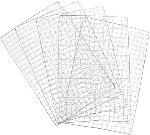 MAGICLULU Lot de 5 Tapis de Cuisson Métalliques pour Barbecue 20x30 Cm, Filet de Barbecue Antiadhésif Réutilisable en Maille, Accessoire Pratique pour Gril et Plancha en Extérieur