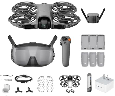 DJI Neo 2 Motion Fly More Combo With RC Motion 3 & Goggles N3, Stable Transmission With Digital Transceiver, FPV Flying, 3 Batteries, 4K Drone for Beginners (Neo 2 Motion Bundle)