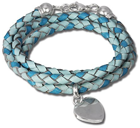 SilberDream Wickeloptik Armband türkis Damen Armschmuck Leder Edelstahl LAP599T Leder Armband