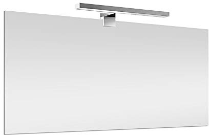 Inbagno Specchio Bagno con Lampada LED 100x60 cm, Reversibile, con Illuminazione LED Cromo Luce Naturale (Luce Naturale 50 cm, 100x60 cm)
