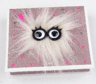 Depesche Zettelbox Look Love mit weißem Puschel
