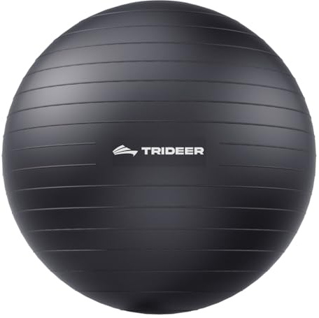 Trideer Exercise Ball Yoga Ball, 8 Sizes Pregnancy Ball for Maternity, Balance, Stability, Fitness, Anti-Burst Birthing Ball & Heavy Duty Office Ball Chair, Gym Ball with Quick Pump