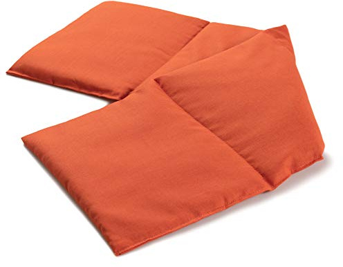 Hot Cherry Stone Pillow - Heating Pad and Cooling Bag - Cherry Pit - Microwavable (Orange, 4 Pockets Style 23.6 x 7.8 in)