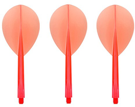 Darts Corner Condor Integrierter Flight & Stem – Zero Stress – Tropfen – langes, klares Rot – 1 Set (3)