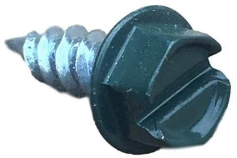 SCREWIT Brand #8 x 1/2 inch Gutter and downspout Colored Zip Screws with 1/4 inch Head (25, Forest Green)