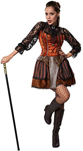 dressforfun 900486 - Damenkostüm Steampunk Gräfin, Prächtiges Kleid in Brauntönen (XXL | Nr. 302314)