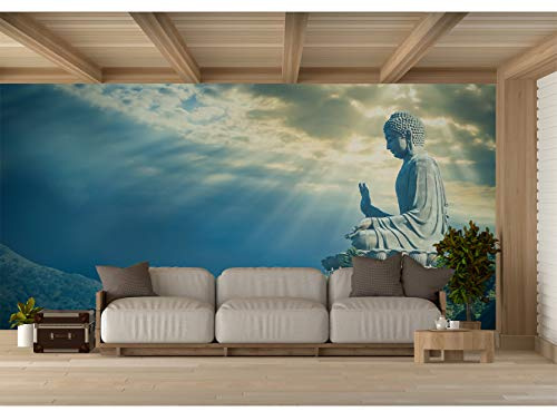 Fotomural Vinilo para Pared Estatua Buda Hong Kong | Fotomural para Paredes | Mural | Vinilo Decorativo | Varias Medidas 350 x 250 cm | Decoración comedores, Salones, Habitaciones...