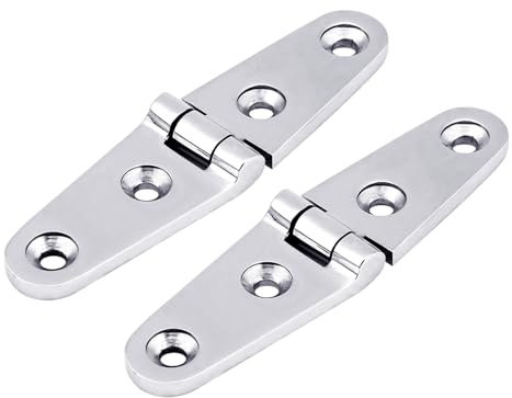 Keenso Scharnier Marine, Edelstahl Scharnier für Boot, Scharniere Klappbar, Scharniere Reparaturplatte Bootskabinentür für Deckel Luken, Fächer und Türen (2 Stk. 103 * 27)