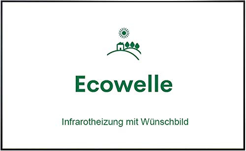 Ecowelle Own Picture & Photo Infrared Heater with Manufacturer's Warranty - Made in Germany - Infrared Heater with Desired Image (900 Watt, Black Aluminium Frame)