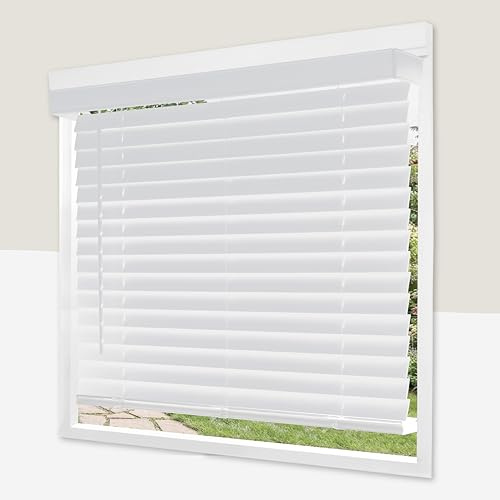 Chicology, persiane senza fili, 5,1 cm di larghezza, per il trattamento delle finestre veneziane, per bambini, montaggio interno, 71 cm di larghezza x 152 cm di altezza, colore: bianco
