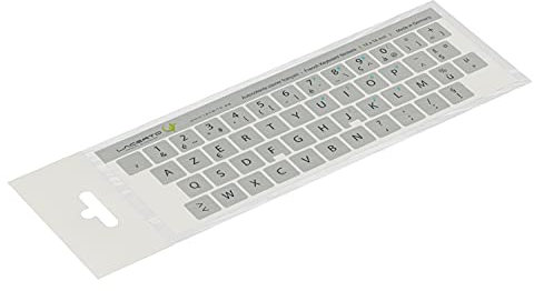Lacerto® 14x14 mm - Autocollants français AZERTY - pour claviers PC et Ordinateur Portable - avec stratifié Mat résistant aux Rayures | French Keyboard Stickers | Couleur : argenté