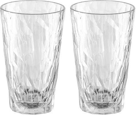 koziol Superglas Club No. 6, 2 Stück, 300 ml, Cocktail-Glas aus kristallklarem Kunststoff, luxuriös, unzerbrechlich, wiederverwendbar, Party, Camping, 2er Set