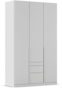 Rauch Möbel Alabama, Kleiderschrank, Farbe Seidengrau, Breite 136 cm | Schrank, 3-türig, 3 Schubladen, Zubehör Basic, für Schlafzimmer, Kinderzimmer, Gästezimmer, Homeoffice, Garderobe, Flur
