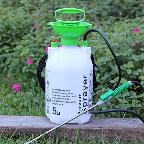 Knapsack Garden Sprayer 5L 8L and 16L Pressure Sprayer Pump Action Weed Killer Water Sprayer Ideal For Pesticides Insecticides Fungicides Comes With Shoulder Strap Nozzle and Trigger Lock (5 Litre)