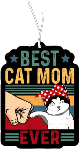 Best Cat Mom Ever - Set di 2 alberi profumati per auto, divertenti, per auto, profumati