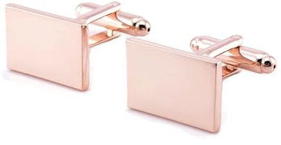 Daesar Manschettenknöpfe Herren, Hemd Manschettenknöpfe Personalisiert Rechteck Poliert Hochzeit Manschettenknopf Rosegold mit Manschettenknöpfe Box