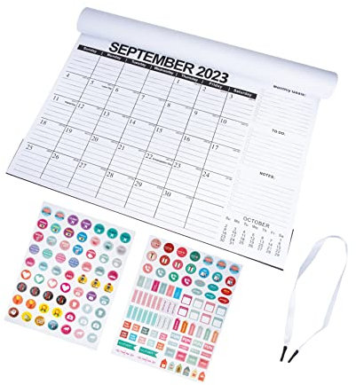 PRETYZOOM Wandkalender Kalenderdekoration Terminkalender Für Zuhause Büro Robust Und Langlebig Mit Aufklebern Zum Individuellen Gestalten Innenseiten Bedruckt Zum Markieren Von Daten