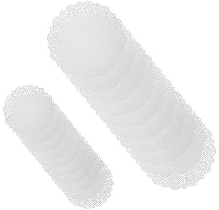 Ciieeo Lot De 200 Feuilles De Papier Rond En Dentelle Pour Napperons Décoration De Gâteaux Qualité Alimentaire