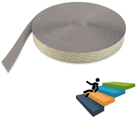 PVC Treppenkantenprofil Vinyl-Anti-Rutsch-Treppenkante Selbstklebende Kantenschutz-Formleiste Treppenprofil Für Parkett Und Laminat Für Den Außen- Und Innenbereich Treppenprofil ( Color : Gray , Size