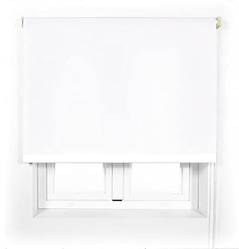 Acomoda Textil - Estor Translucido Liso de Fácil Instalación. Persiana Enrollable para Ventanas y Puertas. (Blanco, 120x180 cm)