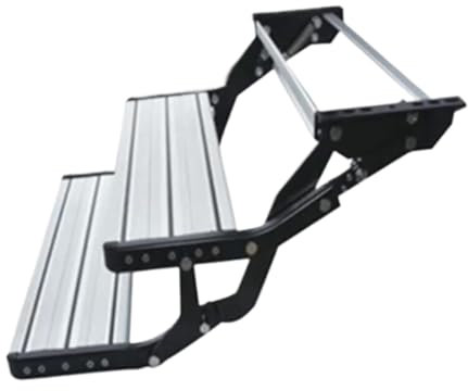Wohnmobil Klapptritt,Elektrisch Double Layer Herunterklappbare Wohnmobil-Treppe,Trittstufe Wohnmobil Aluminium