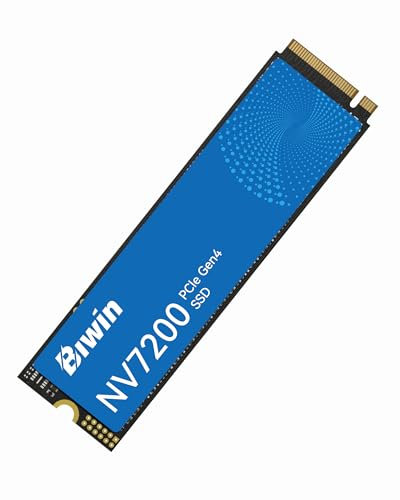 BIWIN NV7200 M.2 SSD 1TB NVMe 2.0 - Bis zu 7200 MB/s Lesegeschwindigkeit - PCIe Gen4x4 Interne Festplatte mit HMB Technologie – Solid State Drive für Laptop/Desktop PC/Gaming - PS5 Kompatibel