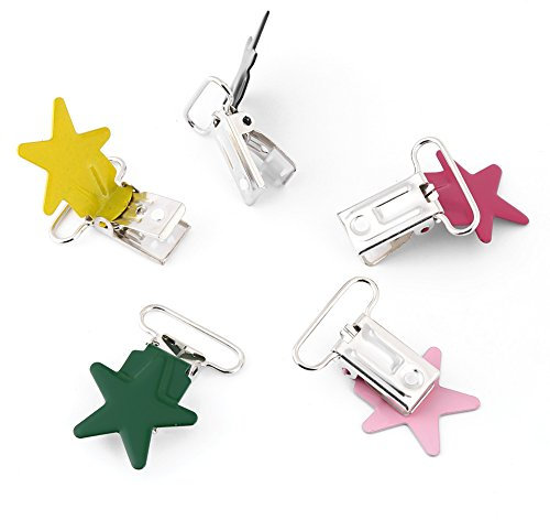 BORDSTRACT 10 Stück Hosenträger-Clips, Schnuller-Clip-Halter aus Metall, für Baby-Schnuller und Bekleidungszubehör