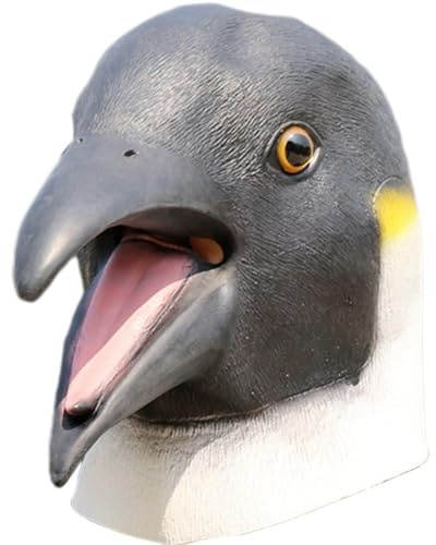Realistische Schwarze Pinguin-Overhead-gummimaske, Neuartige Tiermaske Aus Latex Für Partys Tiermotiven, Halloween, Cosplay, Party-Requisiten