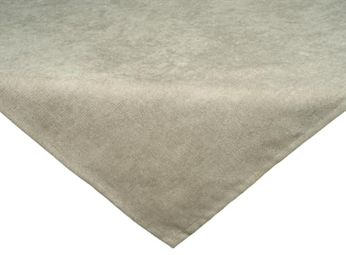 beties Farbton-Serie Mitteldecke ca. 80x80 cm Premium Uni Tischdecke aus deutschem Unternehmen, Chenille-Haptik in Raumausstatter Qualität - Greig-Taupe