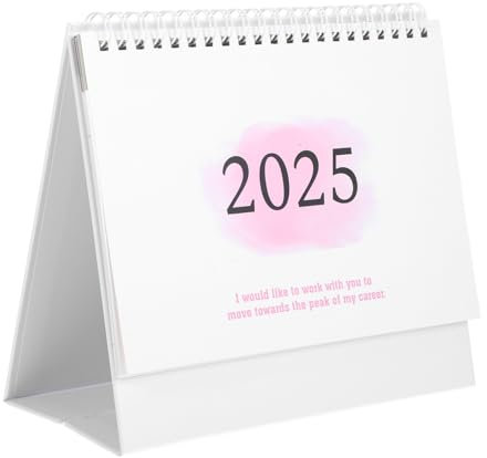 GRADENEVE Jahr Englisch Tischkalender Mit Stehhülle Einfache Desktop Planung Dickes Für Büro Und Zuhause Für Notizen Und Organisation Traumhaftem