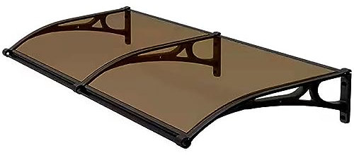 Türmarkise für den Außenbereich, 60 x 350 cm, Braun, Aluminiumhalterung, Fenstermarkise, Baldachin, Abdeckung für Türen und Fenster