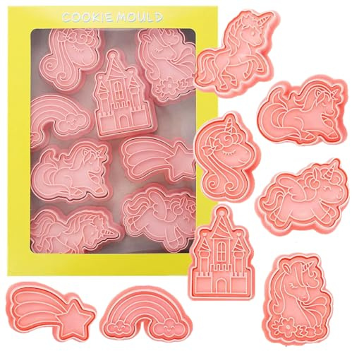 Cartoon Fun Biscuit Cutter, 8pcs Cookie Cutter Stamp Set, Biscuit Cutters for Baking, Cartoon Biscuit Cutter Stampers Emboss, Biscuit Cookie Cutters Stamp DIY Fondant Pastry Cake Decoration