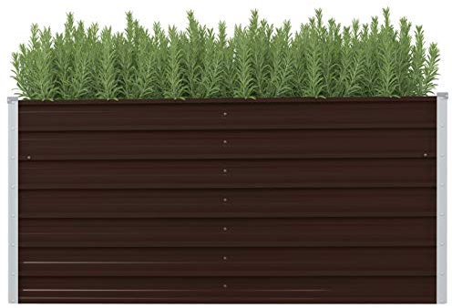 Somanki Garten-Hochbeet Braun 160 x 40 x 77 cm Verzinkter Stahl, Palettenrahmen, Hochteich, Gemüsebeet, Kräuterregal Balkon, Blumenbeet, Kräuterspirale, Tomatenbeet, Pflanzhochbeet - 45717