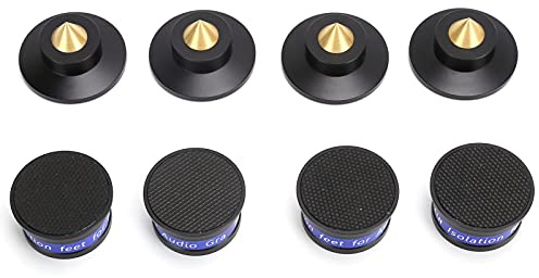 Isolamento Cuscino Medio con Binari Anti -vibrazione Integrati per Picchi di Isolamento in Lega di Alluminio Concentrato e Meno per i Registratori Strumenti Musicali, 4 Set (BLACK)
