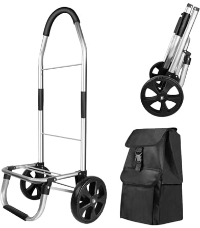 Premium Alu-Einkaufstrolley mit 2 Rädern – 40L Wasserdicht, Treppensteiger – Hackenporsche Klappbar, 50kg Tragkraft – Ideal für Großeinkäufe & Transport
