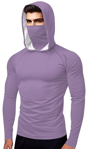 Ropa de Protección Solar Unisex Sudadera Hombre Mujer con Capucha de Protección Solar Upf50+ Suéter UV Manga Larga para Pesca Protección contra Sarpullidos Rashguard Ropa Verano