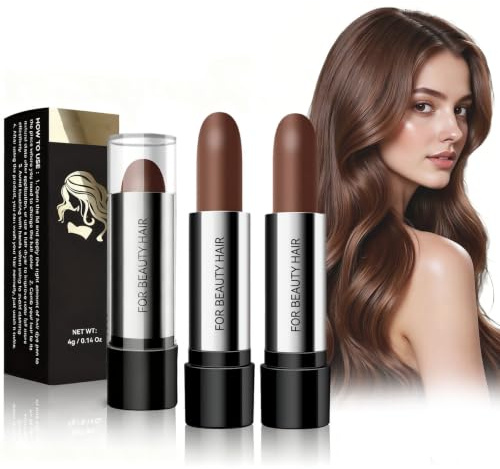 Virecose 2 Pieza Barra de Coloración para el Cabello Café | Stick De Tinte Capilar Impermeable, Stick de Teñido de Cabello para Hombres y Mujeres